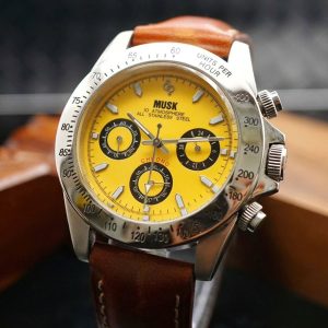 MUSK CHRONOGRAPH YELLOW DIAL - Thành Tâm Watch